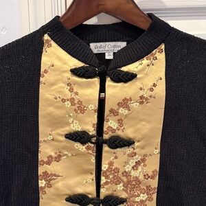 Ball of Cotton Black and Gold Women's Cardigan